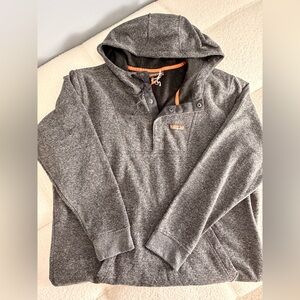 Patagonia Charcoal Gray Pullover Hoodie with Orange Trim